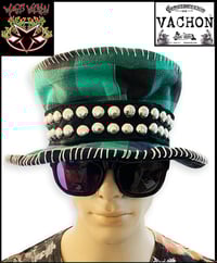 Image 1 of Marc Vachon Green Flannel Plaid Tophat