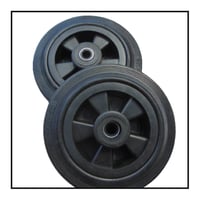 Image 2 of Rubber Castor Wheels in Black and Grey Ø160mm, sold in pairs