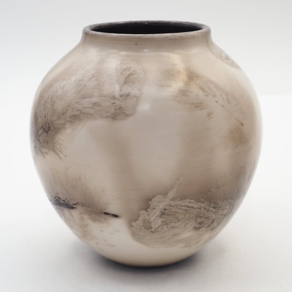 Image of Ghost Feather Raku Pot 014