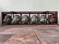 Image 2 of Amazing Factory Rack of Bronze Doll Head Molds, Early 20th Century