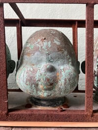 Image 3 of Amazing Factory Rack of Bronze Doll Head Molds, Early 20th Century