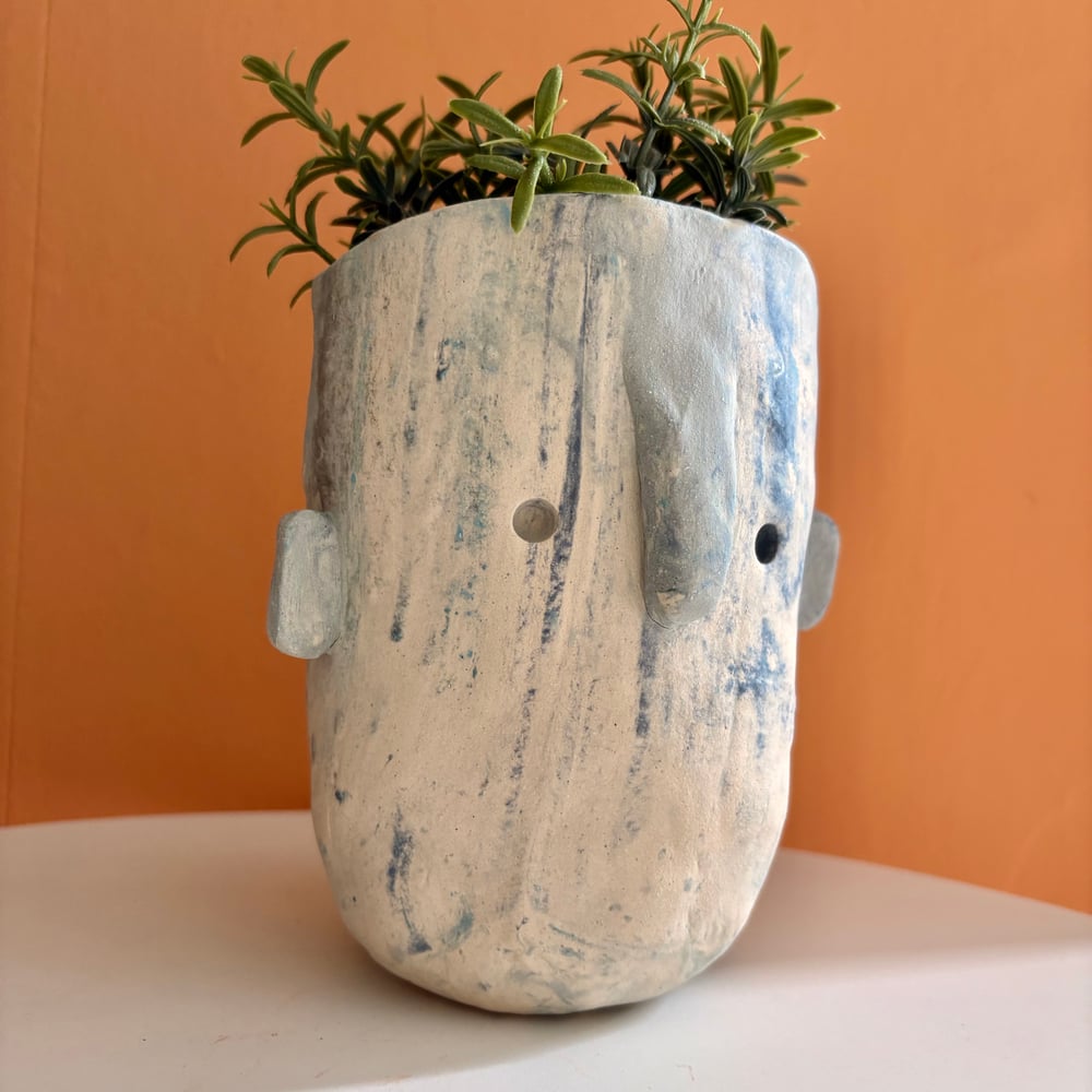 Image of Marble Clay Face Pot