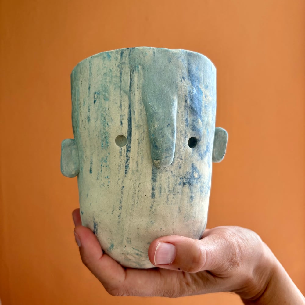 Image of Marble Clay Face Pot