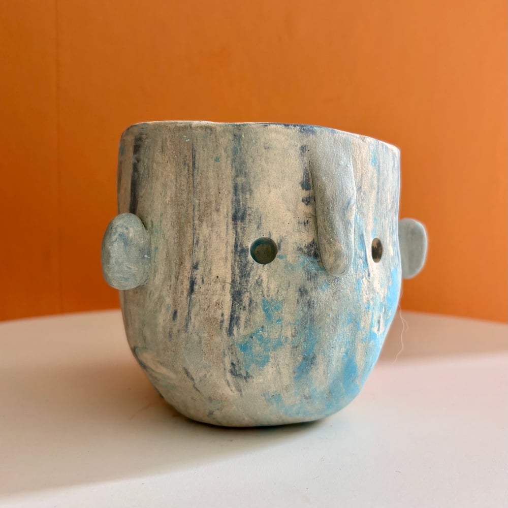 Image of Blue Marble Face Pot
