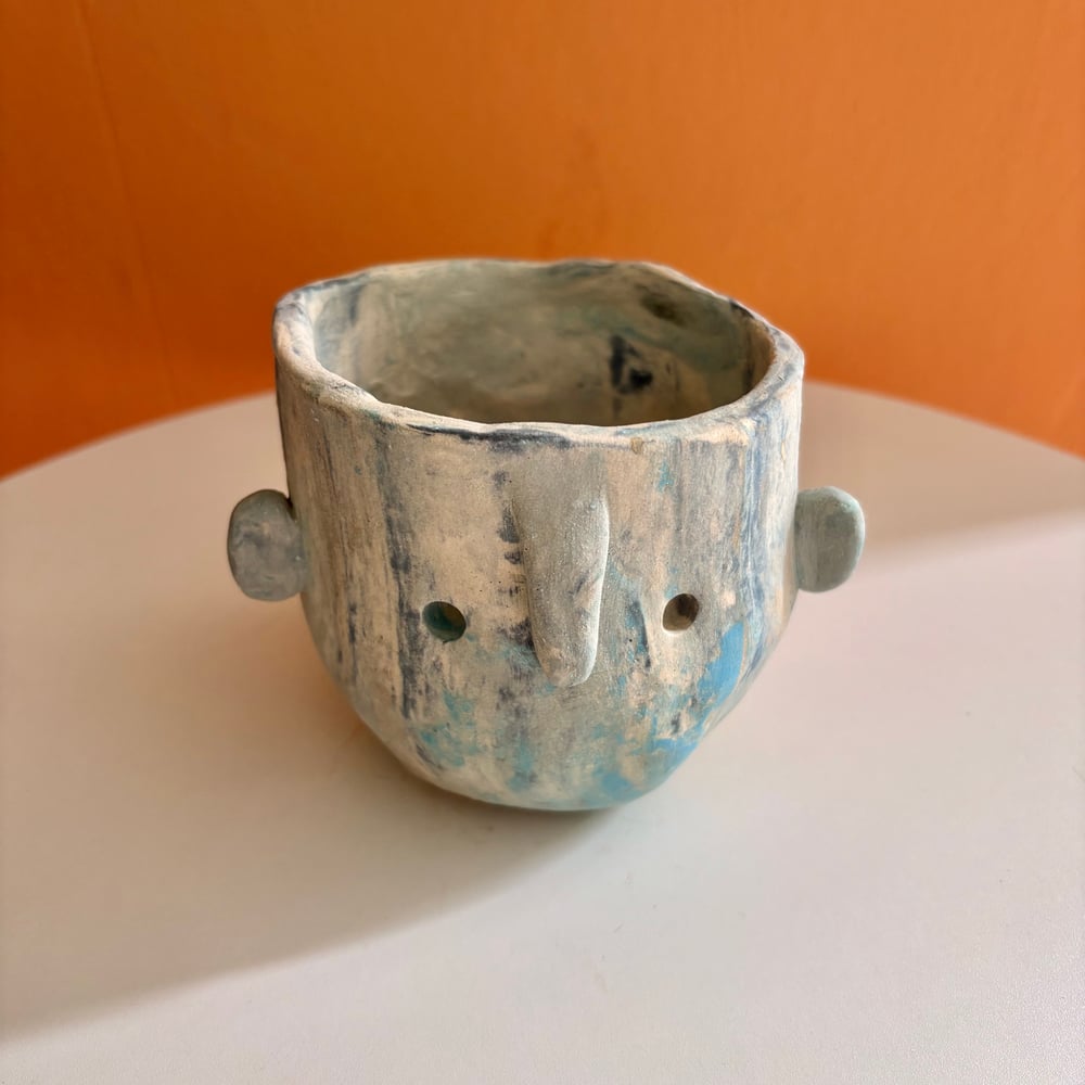 Image of Blue Marble Face Pot