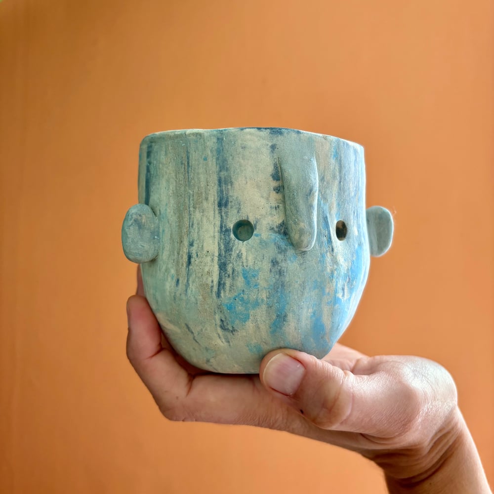 Image of Blue Marble Face Pot