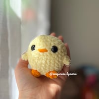 Image 3 of Handmade Amigurumi Duck in Frog Hat – Cute Crochet Plush Toy – Kawaii Animal Gift