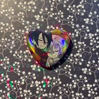 Image 2 of SIGNALIS Heart Button and Sticker - Ariane/Elster