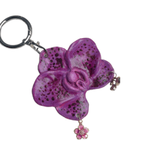 Lavendar/ Purple Orchidussy Key Chain/ Bag Charm