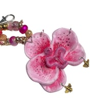 Extra Pink Orchid Key Chain/ Bag Charm