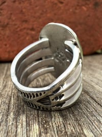 Image 3 of WL&A Handmade Heavy Ingot Cuatro Red Sponge Coral Ring - Size 8.5