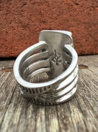 Image 3 of WL&A Handmade Heavy Ingot Cuatro Gem Sonoran Desert Blue Ring - Size 7