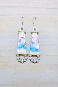 Moon/Mountain dentalium earrings 