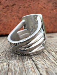 Image 3 of WL&A Handmade Heavy Ingot Cuatro Gem Sonoran Desert Blue Ring - Size 6