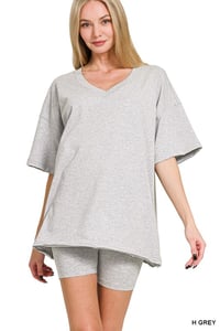T-shirt DIVA Short Set - Heather Grey