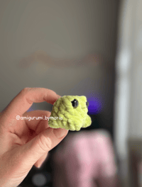 Image 4 of Frog In A Basket Crochet Amigurumi - Handmade Frog Plushie - Car Mirror Hanger - Cute Gift Frog