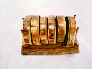 Image of Wooden Coasters, Ash wood nonslip, Natural Wooded Log Shapped Coaster Set