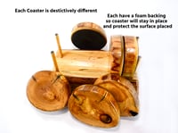 Image 3 of Wooden Coasters, Ash wood nonslip, Natural Wooded Log Shapped Coaster Set