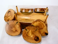 Image 4 of Wooden Coasters, Ash wood nonslip, Natural Wooded Log Shapped Coaster Set