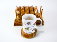 Image 8 of Wooden Coasters, Ash wood nonslip, Natural Wooded Log Shapped Coaster Set
