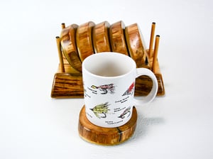 Image of Wooden Coasters, Ash wood nonslip, Natural Wooded Log Shapped Coaster Set