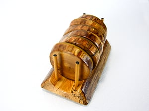 Image of Wooden Coasters, Ash wood nonslip, Natural Wooded Log Shapped Coaster Set