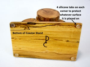 Image of Wooden Coasters, Ash wood nonslip, Natural Wooded Log Shapped Coaster Set