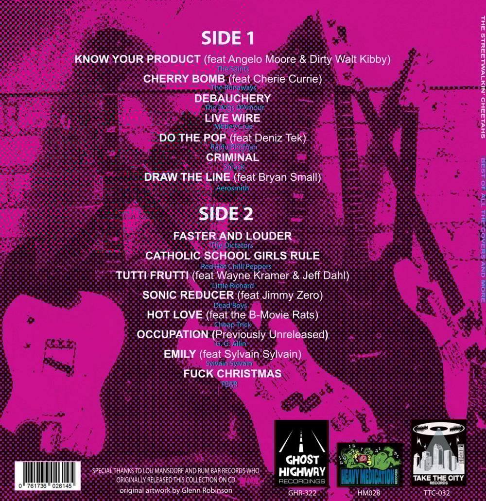 The Streetwalkin' Cheetahs "The Best Of All Covers and More (Heavy Medication) Pink LP - IMPORT