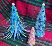 Image 2 of EverGleam #5, Set of 3, Acrylic and Mixed Media, tree figurines