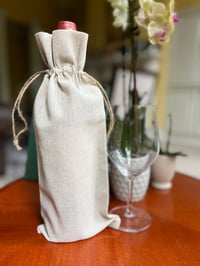 Image 4 of Winter Forest Linen Wine Bag