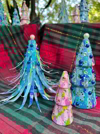 Image 4 of EverGleam #5, Set of 3, Acrylic and Mixed Media, tree figurines