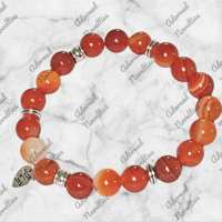 Image 1 of ANA826159 - Red Stripe Agates Bead Bracelet