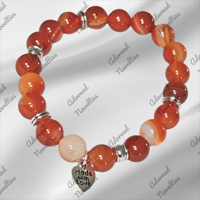 Image 2 of ANA826159 - Red Stripe Agates Bead Bracelet