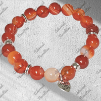 Image 3 of ANA826159 - Red Stripe Agates Bead Bracelet