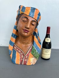 Image 2 of Early 20th Century Orazio Guasti Terra Cotta and Polychrome Color Arabesque Bust, Signed O. Guasti