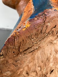 Image 4 of Early 20th Century Orazio Guasti Terra Cotta and Polychrome Color Arabesque Bust, Signed O. Guasti
