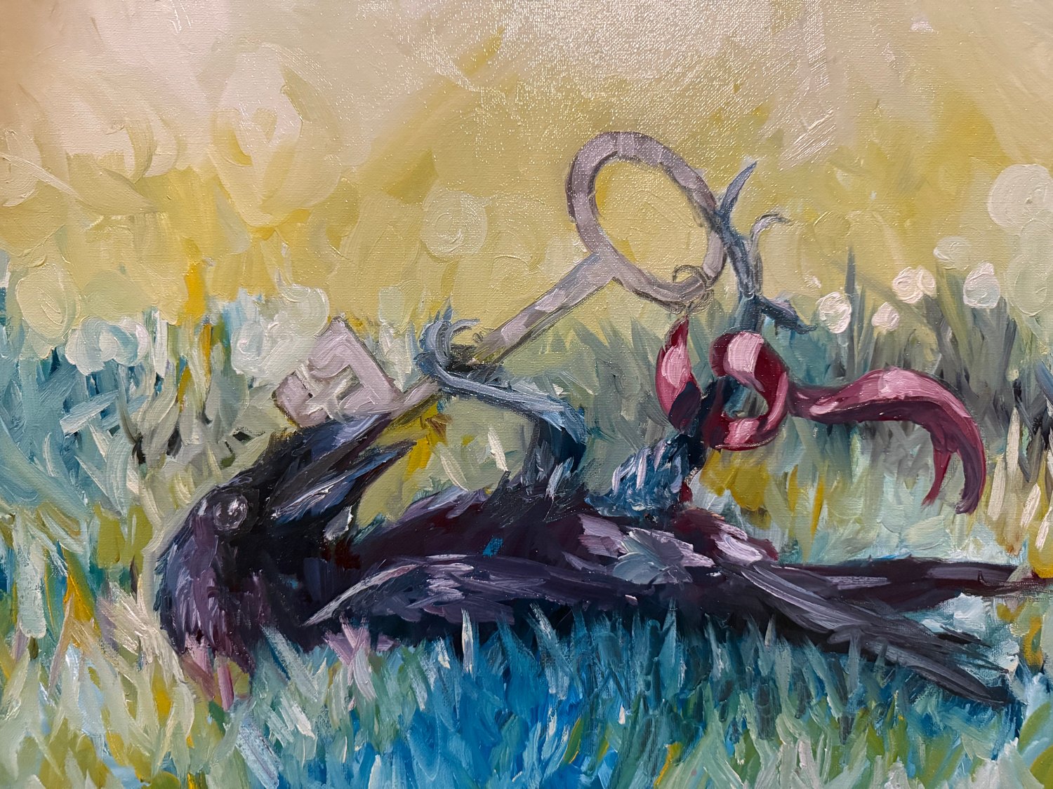 Painting - Crow Calendar - September (playtime)