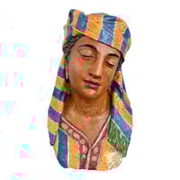 Image 1 of Early 20th Century Orazio Guasti Terra Cotta and Polychrome Color Arabesque Bust, Signed O. Guasti