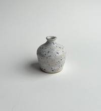 Image 1 of blue speckle mini bud vase