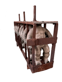 Image 1 of Rare Factory Rack of Bronze Doll Body Molds, Early 20th Century