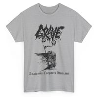 Grave " Anatomia Corporis Humani " T shirt - Athletic Gray 