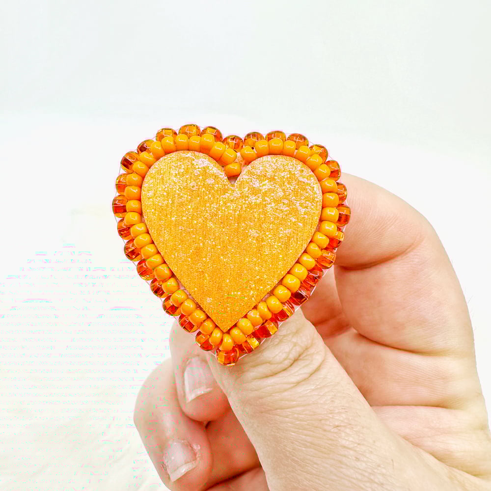 Image of Orange Heart Pin