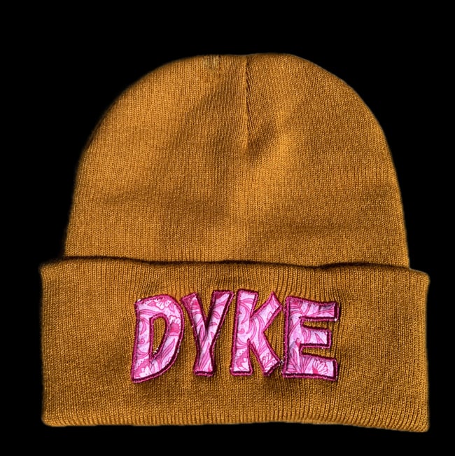 Dyke Beanie | Pink floral on Ginger