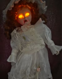 Image 1 of Horror Creepy Porcelain Artist Doll Elizabeth with Glowing Eyes 