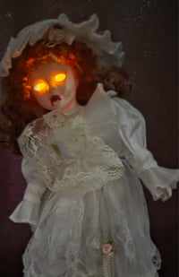 Image 5 of Horror Creepy Porcelain Artist Doll Elizabeth with Glowing Eyes 