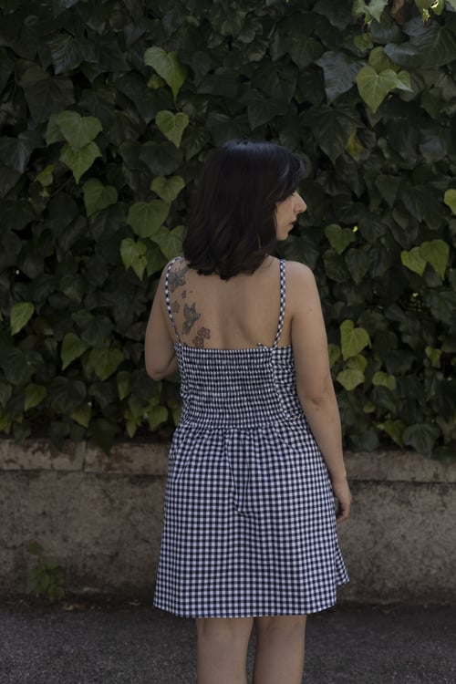 Image of ABITO “NON È LA RAI” VICHY BIANCO E BLU