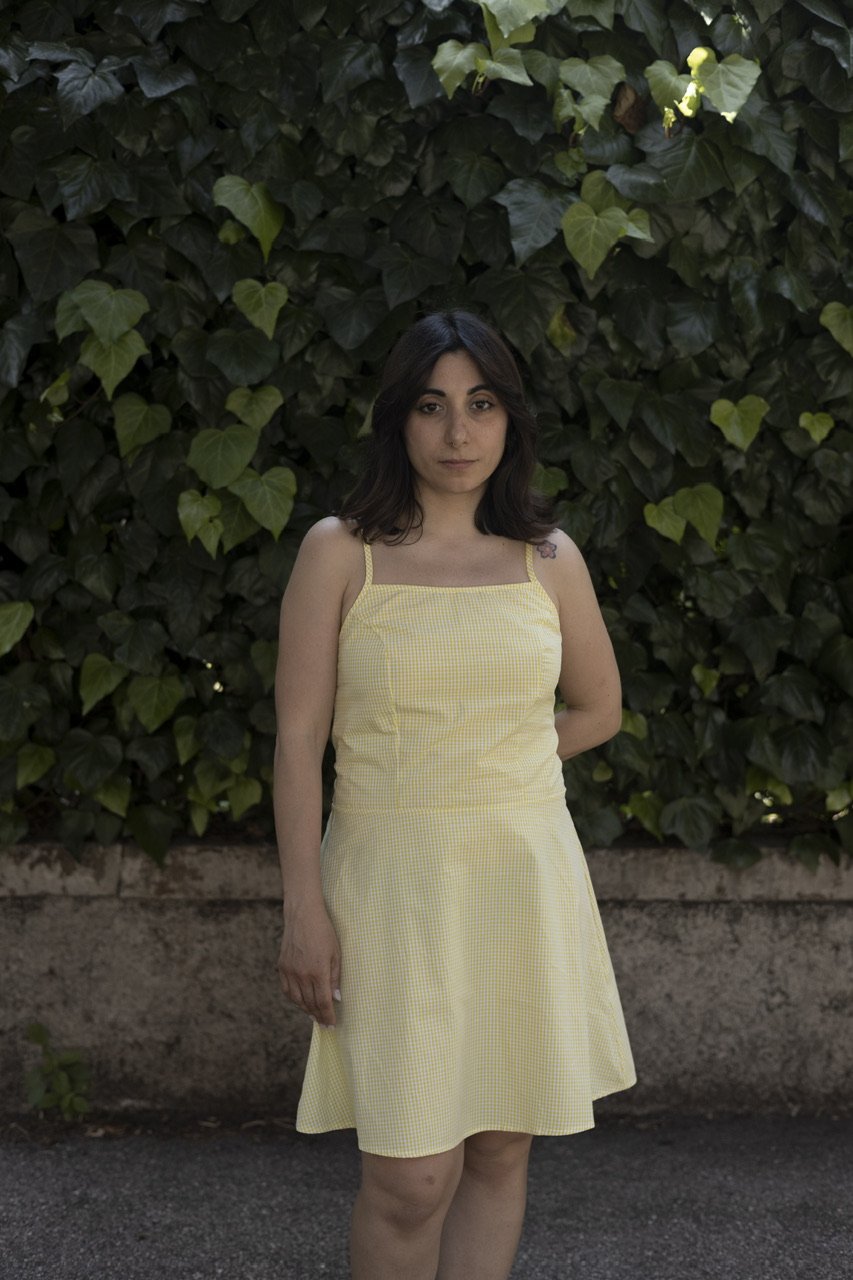 Image of ABITO “NON È LA RAI” VICHY BIANCO E GIALLO