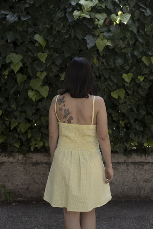 Image of ABITO “NON È LA RAI” VICHY BIANCO E GIALLO