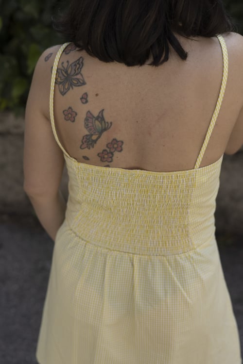 Image of ABITO “NON È LA RAI” VICHY BIANCO E GIALLO