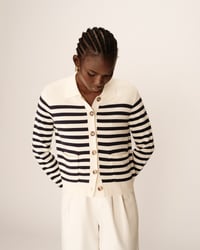 Image 1 of Chaqueta Rayas Pam Beige